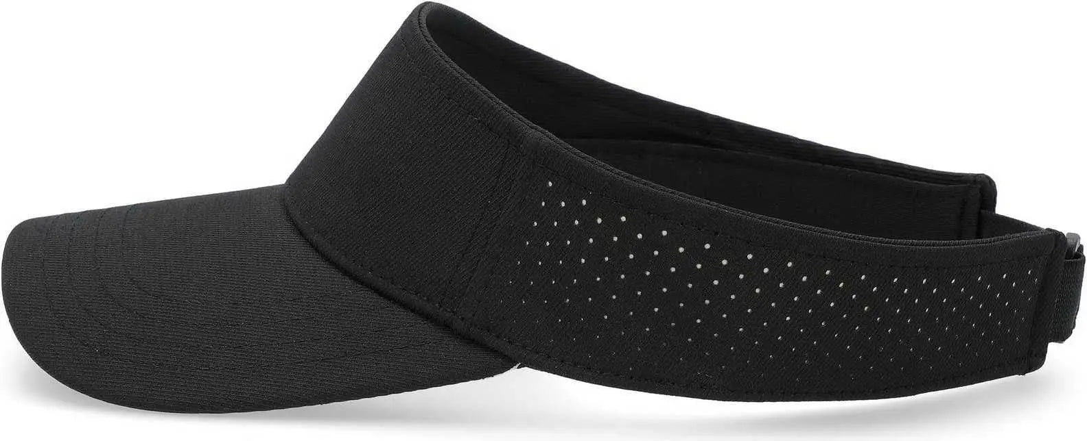 Pacific Headwear P500 Perforated Coolcore Visor - Black Vegas Gold - Black Vegas Gold / 7’’ - 7 7/8’’