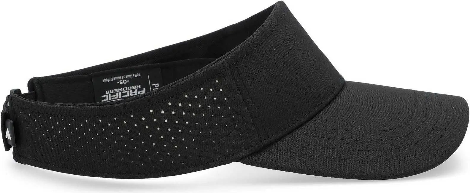 Pacific Headwear P500 Perforated Coolcore Visor - Black Vegas Gold - Black Vegas Gold / 7’’ - 7 7/8’’