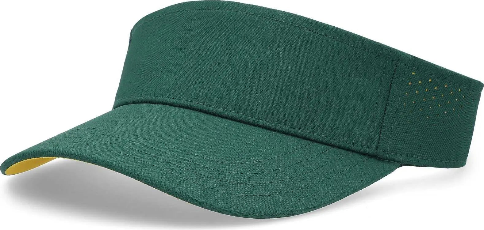 Pacific Headwear P500 Perforated Coolcore Visor - Dark Green Gold - Forest Gold / 7’’ - 7 7/8’’