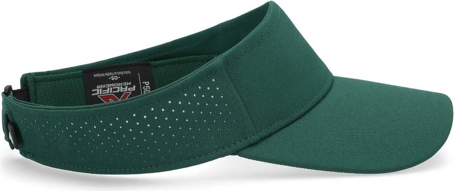 Pacific Headwear P500 Perforated Coolcore Visor - Dark Green White - Forest White / 7’’ - 7 7/8’’