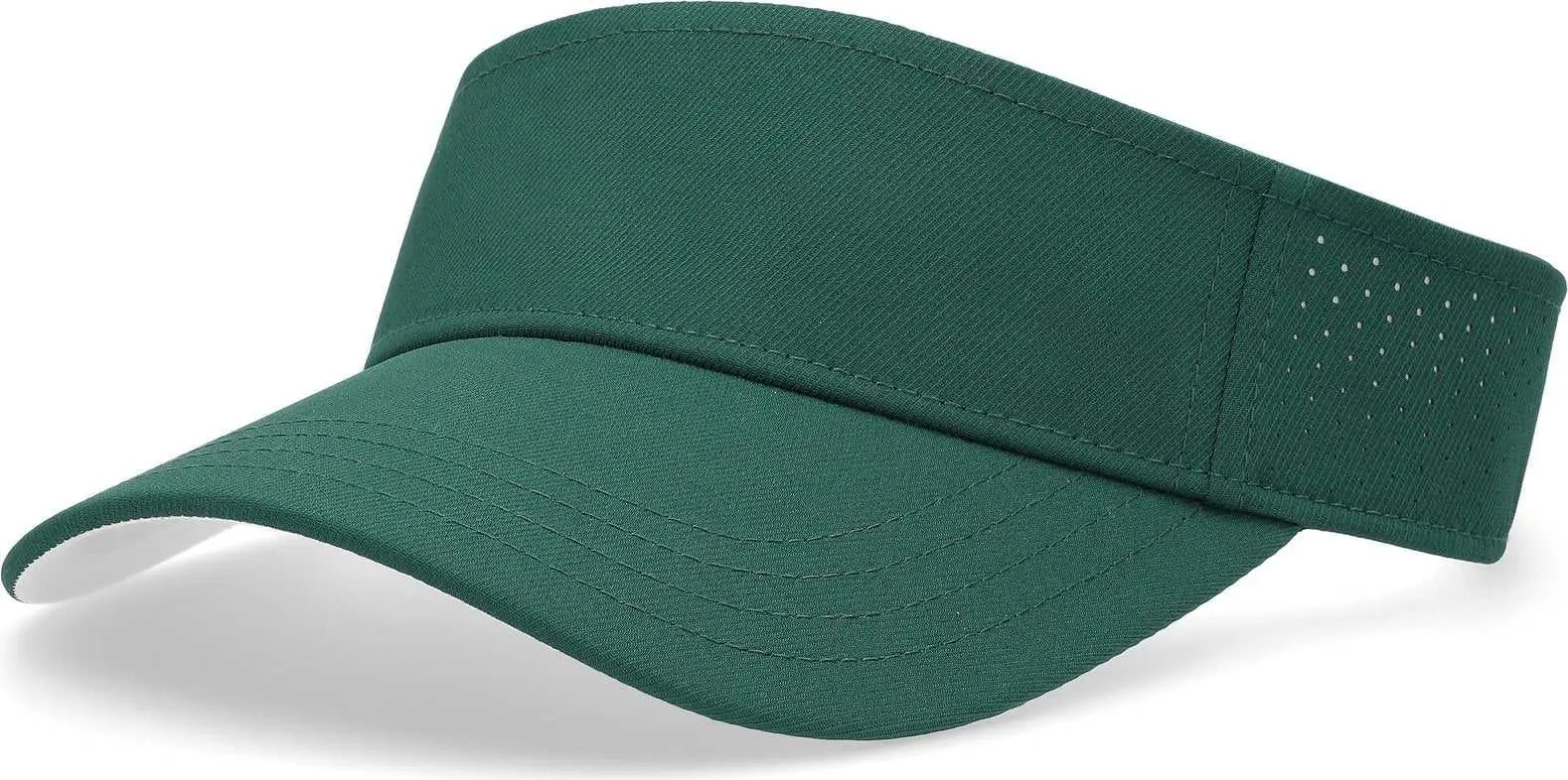 Pacific Headwear P500 Perforated Coolcore Visor - Dark Green White - Forest White / 7’’ - 7 7/8’’