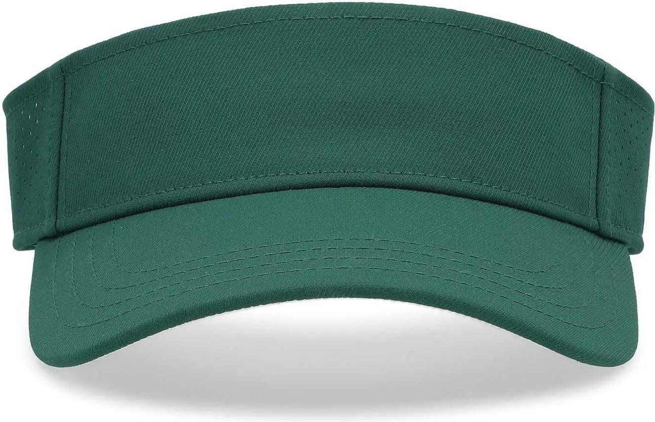 Pacific Headwear P500 Perforated Coolcore Visor - Dark Green White - Forest White / 7’’ - 7 7/8’’