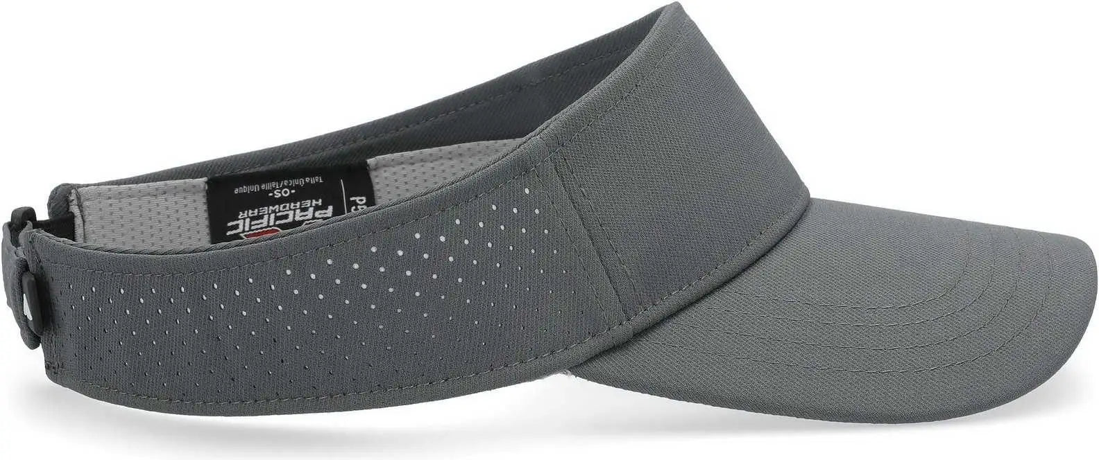 Pacific Headwear P500 Perforated Coolcore Visor - Graphite White - Graphite White / 7’’ - 7 7/8’’