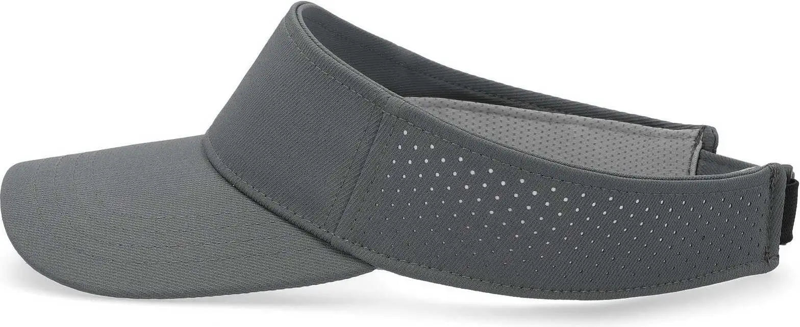 Pacific Headwear P500 Perforated Coolcore Visor - Graphite White - Graphite White / 7’’ - 7 7/8’’