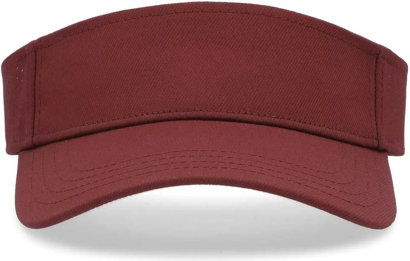 Pacific Headwear P500 Perforated Coolcore Visor - Maroon White - Maroon White / 7’’ - 7 7/8’’