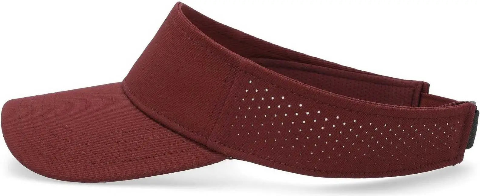Pacific Headwear P500 Perforated Coolcore Visor - Maroon White - Maroon White / 7’’ - 7 7/8’’