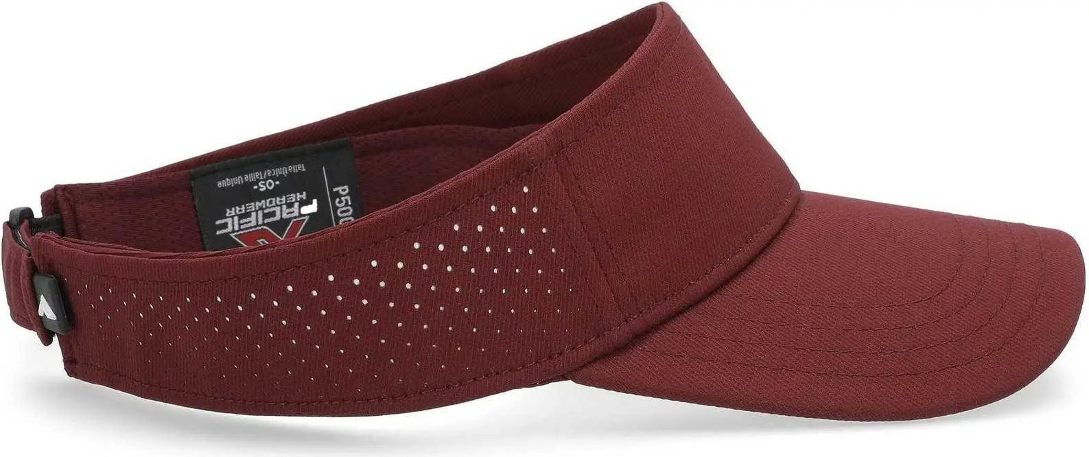 Pacific Headwear P500 Perforated Coolcore Visor - Maroon White - Maroon White / 7’’ - 7 7/8’’