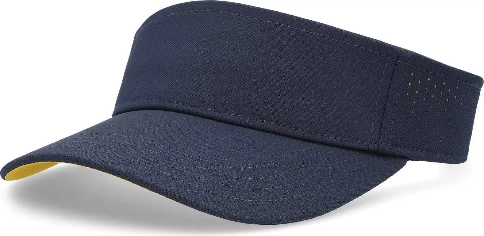 Pacific Headwear P500 Perforated Coolcore Visor - Navy Gold - Navy Gold / 7’’ - 7 7/8’’
