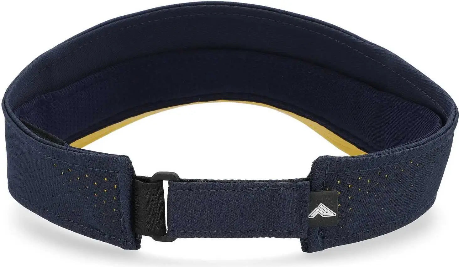 Pacific Headwear P500 Perforated Coolcore Visor - Navy Gold - Navy Gold / 7’’ - 7 7/8’’