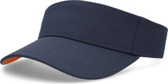 Pacific Headwear P500 Perforated Coolcore Visor - Navy Orange - Navy Orange / 7’’ - 7 7/8’’