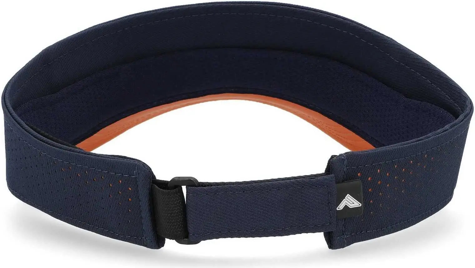 Pacific Headwear P500 Perforated Coolcore Visor - Navy Orange - Navy Orange / 7’’ - 7 7/8’’