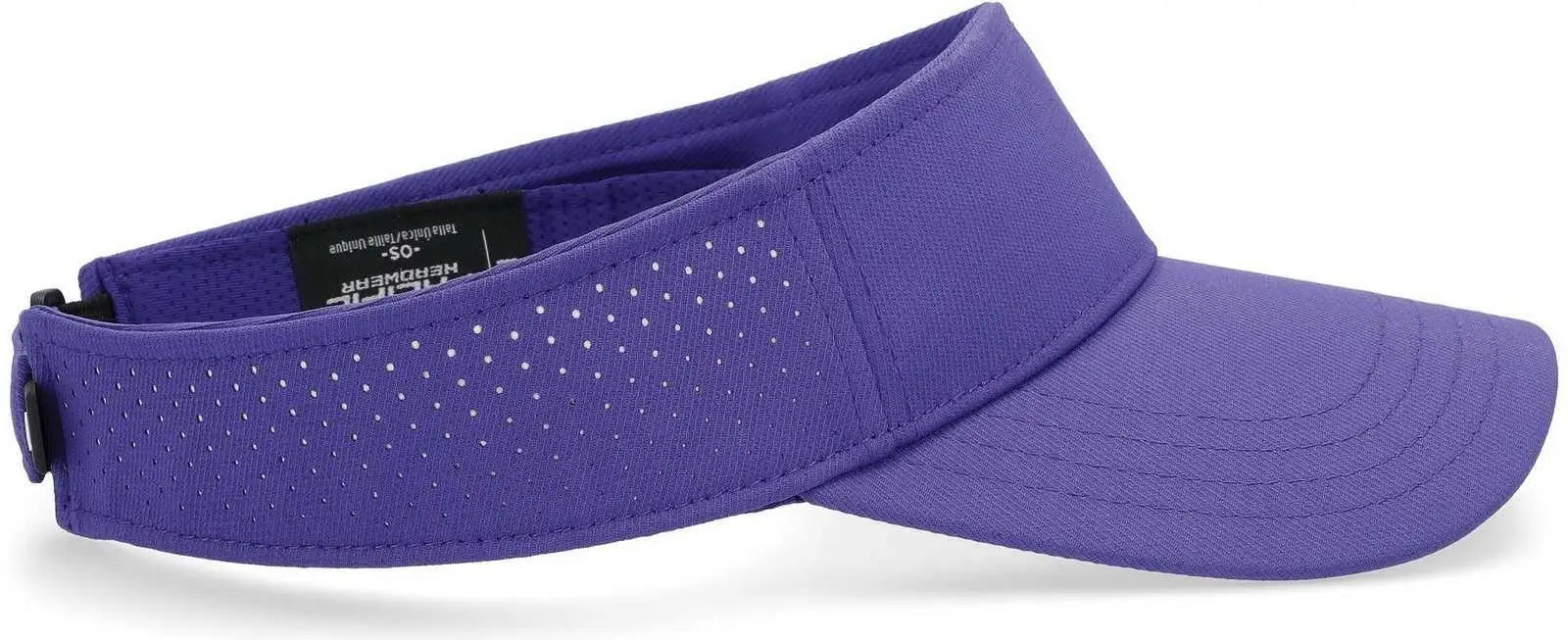 Pacific Headwear P500 Perforated Coolcore Visor - Purple White - Purple White / 7’’ - 7 7/8’’