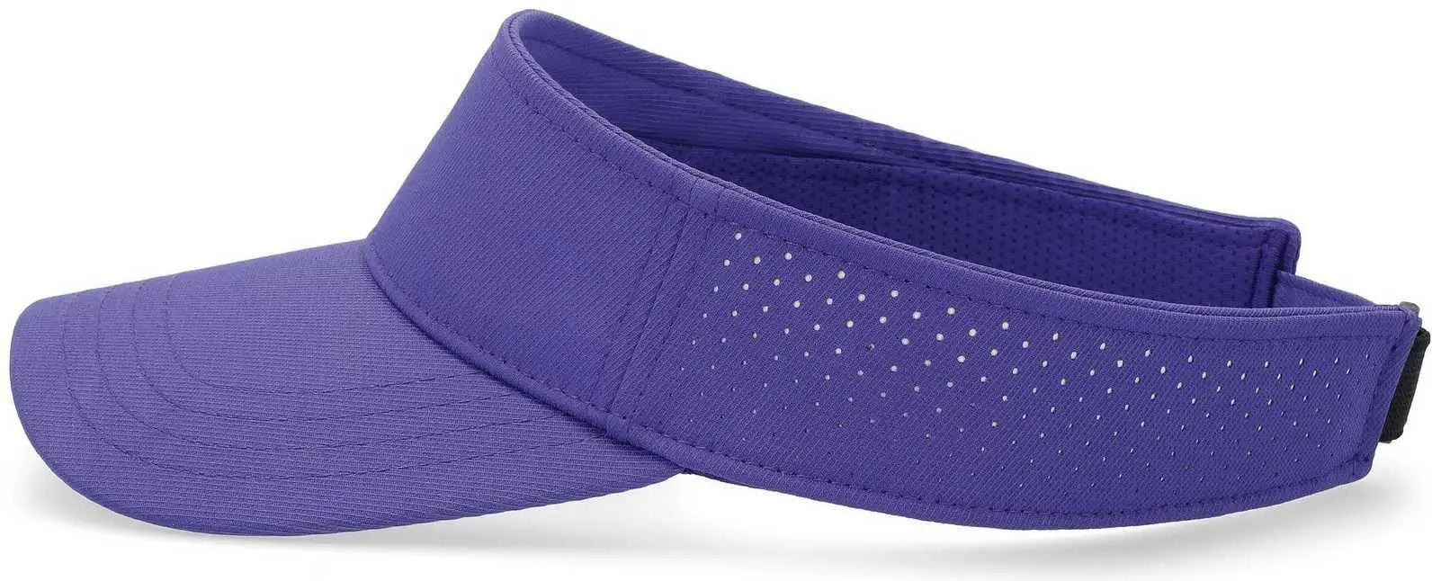 Pacific Headwear P500 Perforated Coolcore Visor - Purple White - Purple White / 7’’ - 7 7/8’’