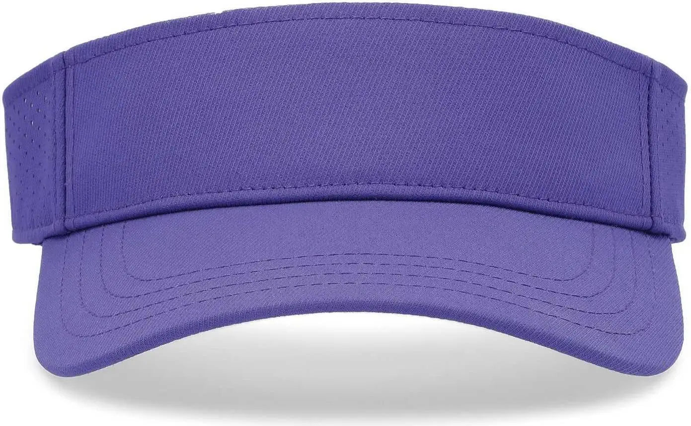 Pacific Headwear P500 Perforated Coolcore Visor - Purple White - Purple White / 7’’ - 7 7/8’’