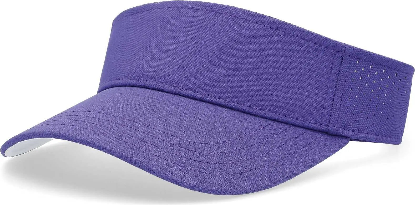 Pacific Headwear P500 Perforated Coolcore Visor - Purple White - Purple White / 7’’ - 7 7/8’’