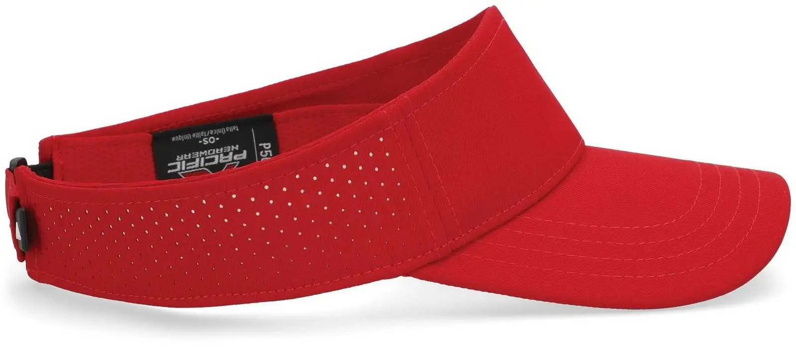 Pacific Headwear P500 Perforated Coolcore Visor - Red White - Red White / 7’’ - 7 7/8’’