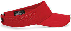 Pacific Headwear P500 Perforated Coolcore Visor - Red White - Red White / 7’’ - 7 7/8’’