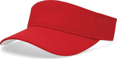 Pacific Headwear P500 Perforated Coolcore Visor - Red White - Red White / 7’’ - 7 7/8’’