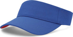 Pacific Headwear P500 Perforated Coolcore Visor - Royal Red - Royal Red / 7’’ - 7 7/8’’