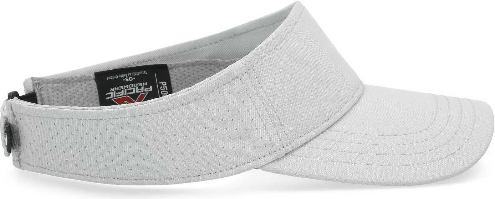 Pacific Headwear P500 Perforated Coolcore Visor - Silver White - Light Gray White / 7’’ - 7 7/8’’