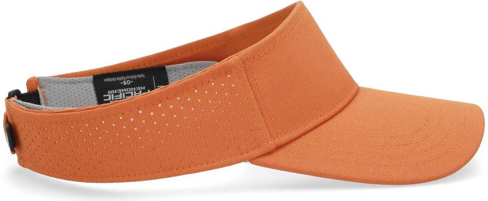 Pacific Headwear P500 Perforated Coolcore Visor - Texas Orange White - Texas Orange White / 7’’ - 7 7/8’’