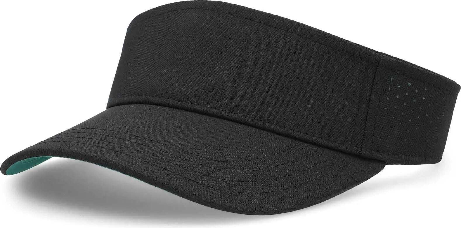 Pacific Headwear P500 Perforated Visor Powered By Coolcore - Black Kelly - Black Kelly / 7’’ - 7 7/8’’