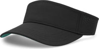 Pacific Headwear P500 Perforated Visor Powered By Coolcore - Black Kelly - Black Kelly / 7’’ - 7 7/8’’