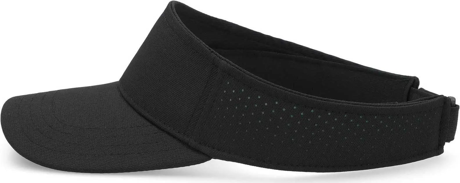 Pacific Headwear P500 Perforated Visor Powered By Coolcore - Black Kelly - Black Kelly / 7’’ - 7 7/8’’