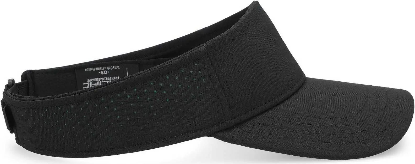 Pacific Headwear P500 Perforated Visor Powered By Coolcore - Black Kelly - Black Kelly / 7’’ - 7 7/8’’