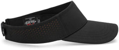 Pacific Headwear P500 Perforated Visor Powered By Coolcore - Black Orange - Black Orange / 7’’ - 7 7/8’’