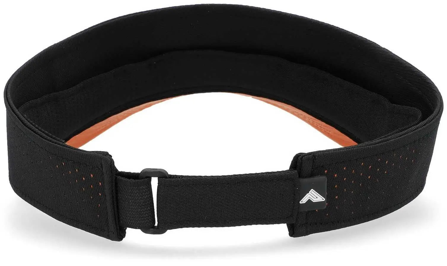 Pacific Headwear P500 Perforated Visor Powered By Coolcore - Black Orange - Black Orange / 7’’ - 7 7/8’’