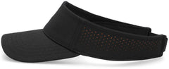 Pacific Headwear P500 Perforated Visor Powered By Coolcore - Black Orange - Black Orange / 7’’ - 7 7/8’’