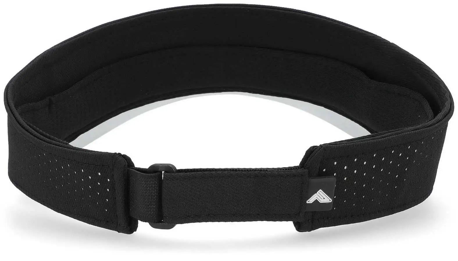 Pacific Headwear P500 Perforated Visor Powered By Coolcore - Black White - Black White / 7’’ - 7 7/8’’
