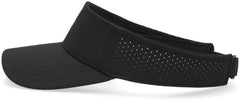 Pacific Headwear P500 Perforated Visor Powered By Coolcore - Black White - Black White / 7’’ - 7 7/8’’