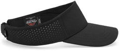 Pacific Headwear P500 Perforated Visor Powered By Coolcore - Black White - Black White / 7’’ - 7 7/8’’