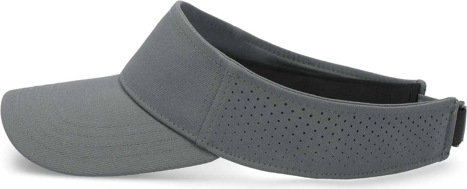 Pacific Headwear P500 Perforated Visor Powered By Coolcore - Graphite Black - Graphite Black / 7’’ - 7 7/8’’