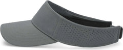 Pacific Headwear P500 Perforated Visor Powered By Coolcore - Graphite Black - Graphite Black / 7’’ - 7 7/8’’
