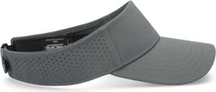 Pacific Headwear P500 Perforated Visor Powered By Coolcore - Graphite Black - Graphite Black / 7’’ - 7 7/8’’