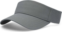 Pacific Headwear P500 Perforated Visor Powered By Coolcore - Graphite Black - Graphite Black / 7’’ - 7 7/8’’