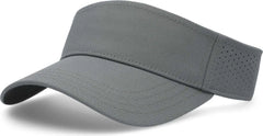 Pacific Headwear P500 Perforated Visor Powered By Coolcore - Graphite Black - Graphite Black / 7’’ - 7 7/8’’
