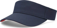 Pacific Headwear P500 Perforated Visor Powered By Coolcore - Navy Red - Navy Red / 7’’ - 7 7/8’’