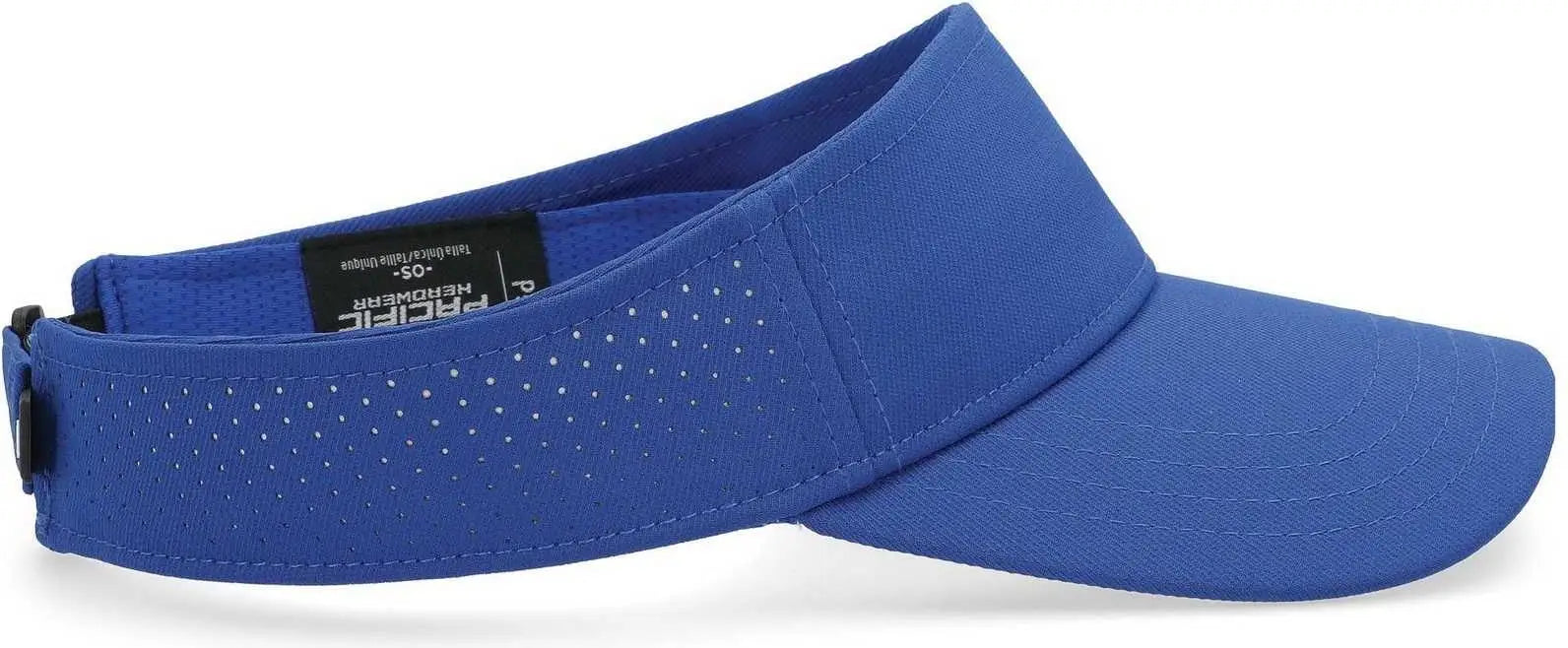 Pacific Headwear P500 Perforated Visor Powered By Coolcore - Royal White - Royal White / 7’’ - 7 7/8’’
