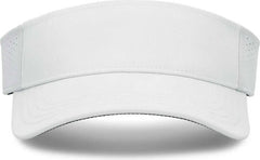 Pacific Headwear P500 Perforated Visor Powered By Coolcore - White Black - White Black / 7’’ - 7 7/8’’