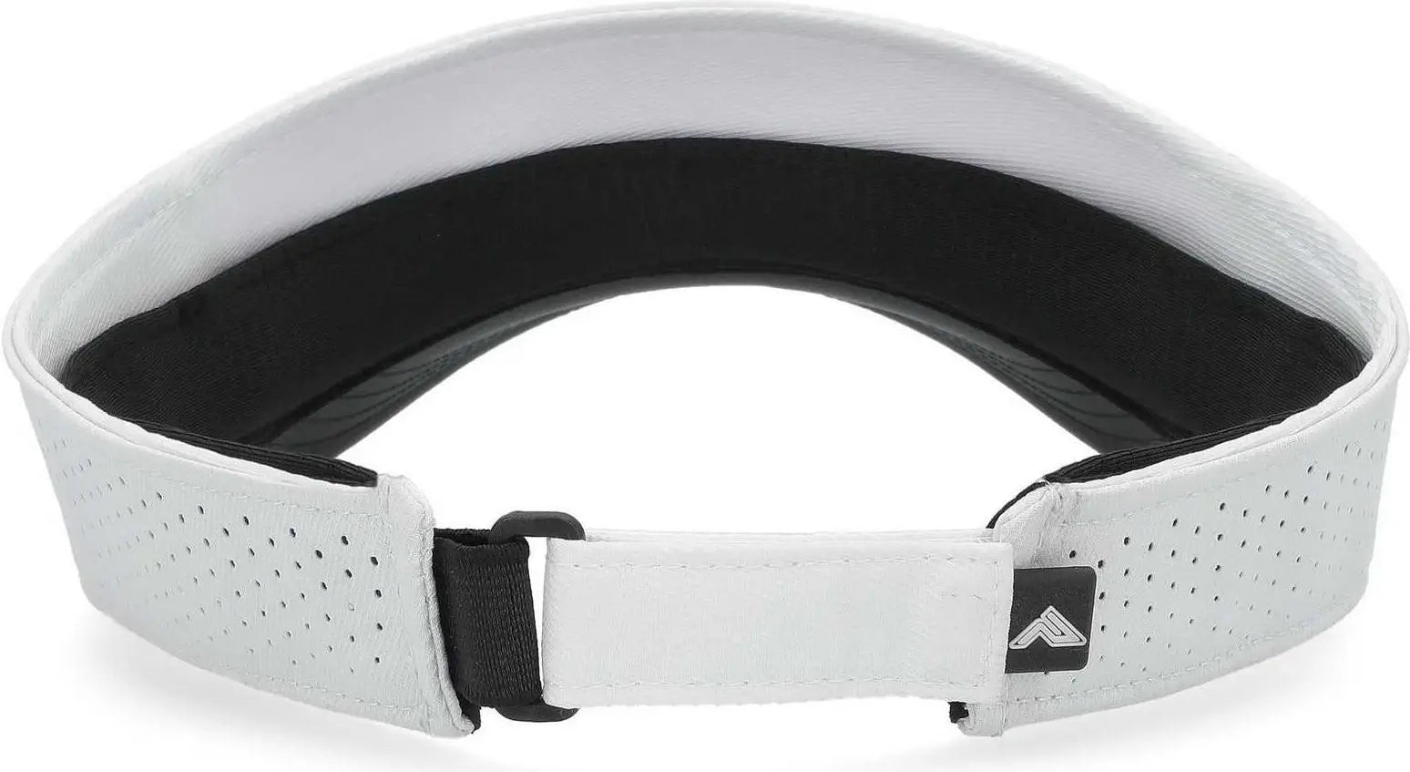 Pacific Headwear P500 Perforated Visor Powered By Coolcore - White Black - White Black / 7’’ - 7 7/8’’
