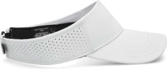 Pacific Headwear P500 Perforated Visor Powered By Coolcore - White Black - White Black / 7’’ - 7 7/8’’