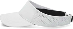 Pacific Headwear P500 Perforated Visor Powered By Coolcore - White Black - White Black / 7’’ - 7 7/8’’