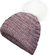 Pacific Headwear P604K Faux Fur Pom Beanie Maroon White Maroon White / 7’’ 7 7/8’’