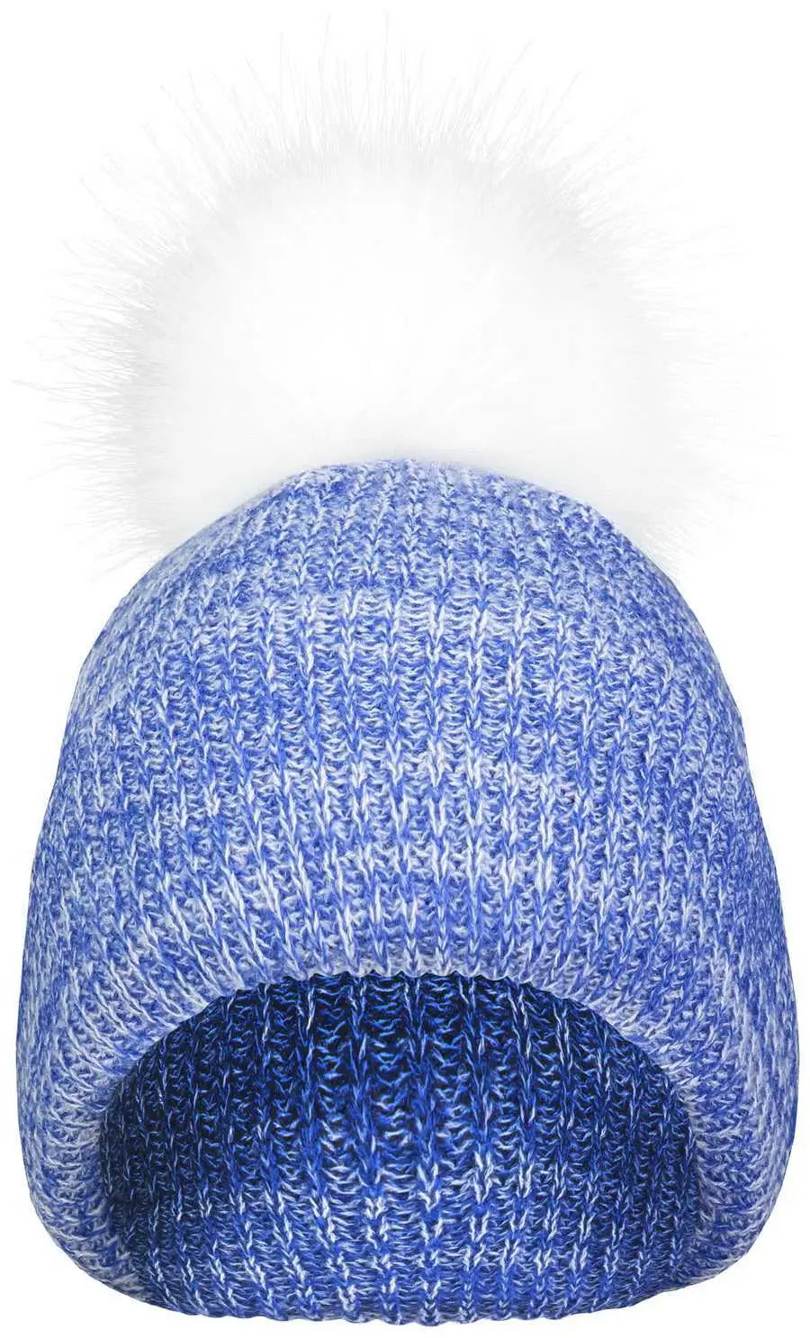 Pacific Headwear P604K Faux Fur Pom Beanie - Royal White - Royal White / 7’’ - 7 7/8’’