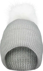 Pacific Headwear P604K Faux Fur Pom Beanie Silver White Light Gray White / 7’’ 7 7/8’’