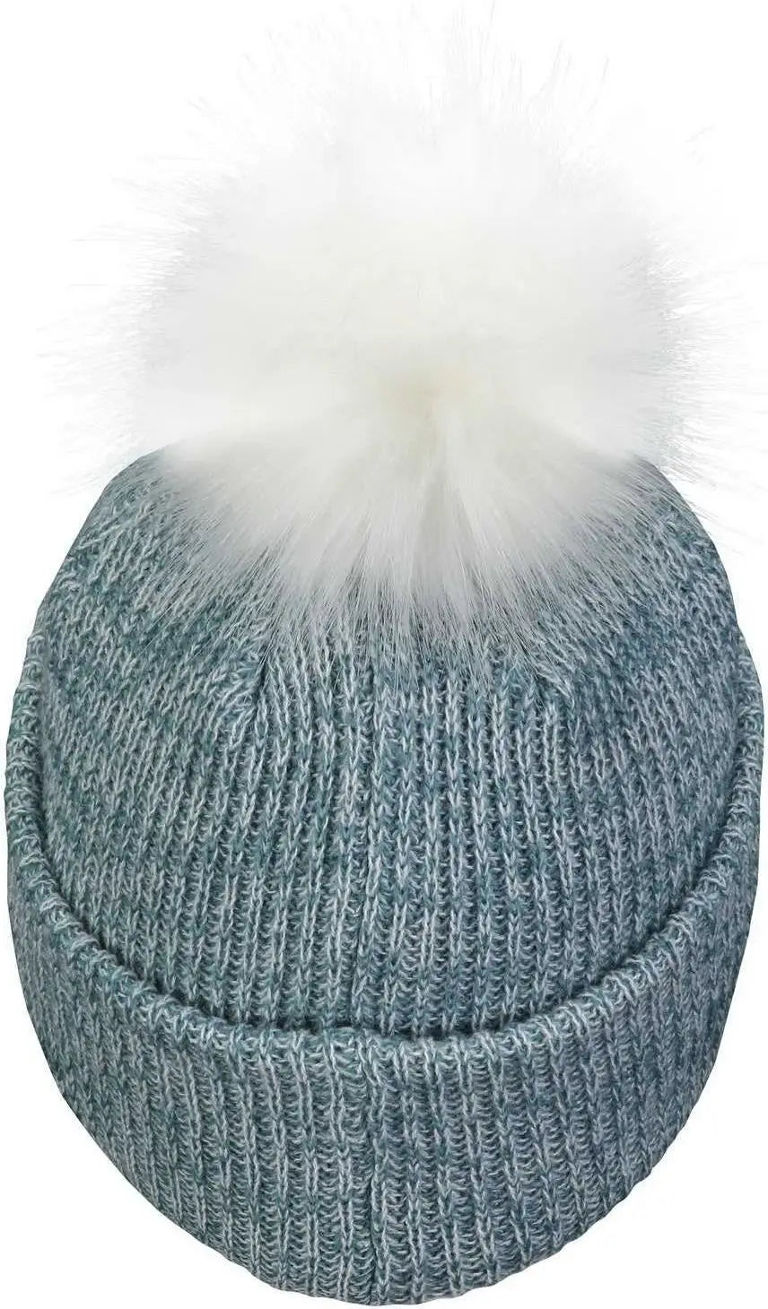 Pacific Headwear P604K Faux Fur Pom Beanie - Storm White - Gray White / 7’’ - 7 7/8’’